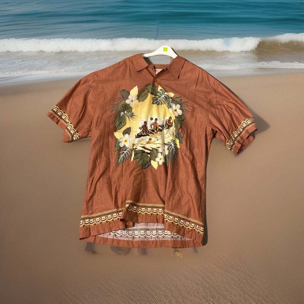 Vintage Bluewater Wear Hawaiian Button Down 2XL Mens Made In USA Polynission - Picture 4 of 13